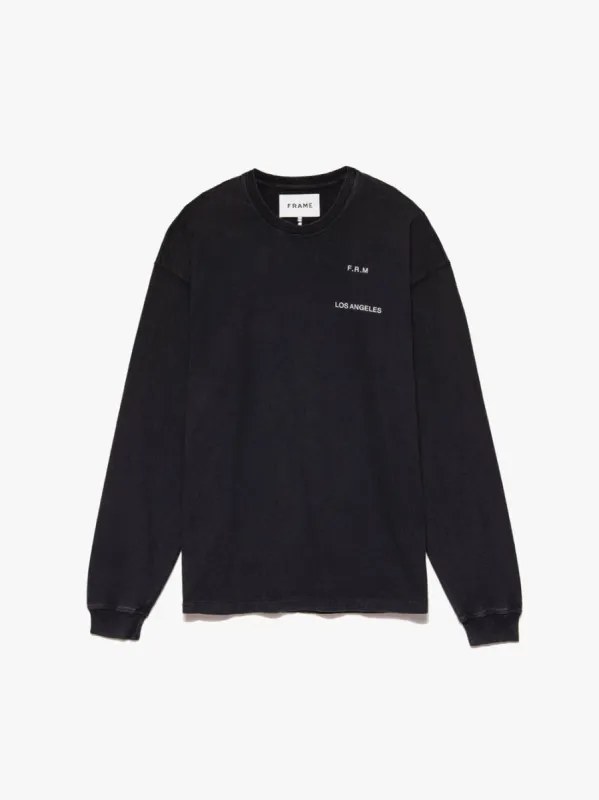 Faded Washed Long Sleeve Tee -- Faded Black sold by Frame Denim