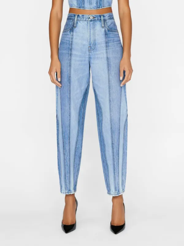 Warped Stripe Barrel -- Indigo Curves sold by Frame Denim