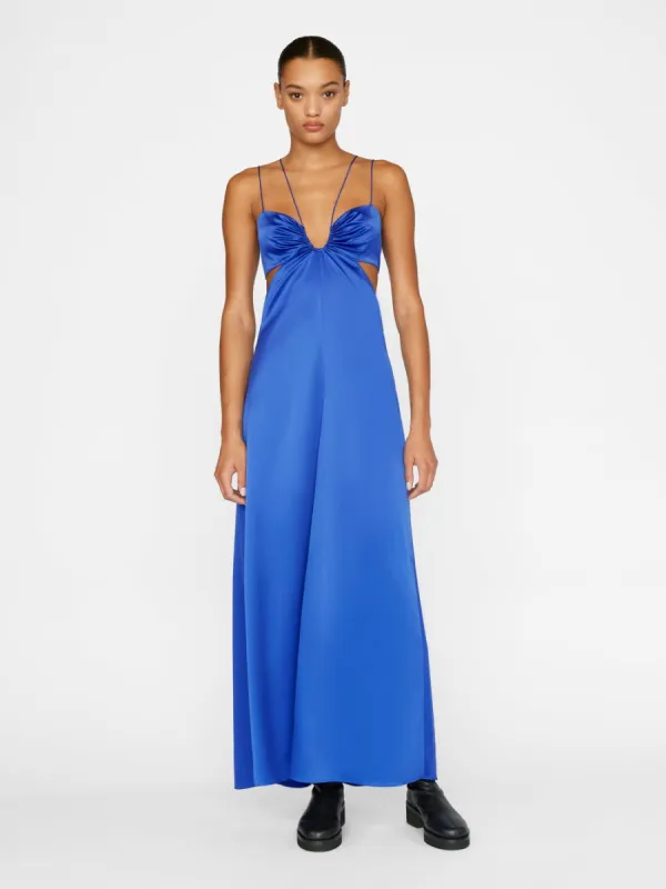 Delicate Tie Keyhole Dress -- Ultramarine made by Frame Denim