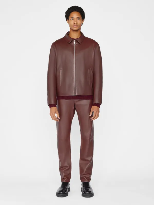 Leather Jacket -- Dark Burgundy sold by Frame Denim