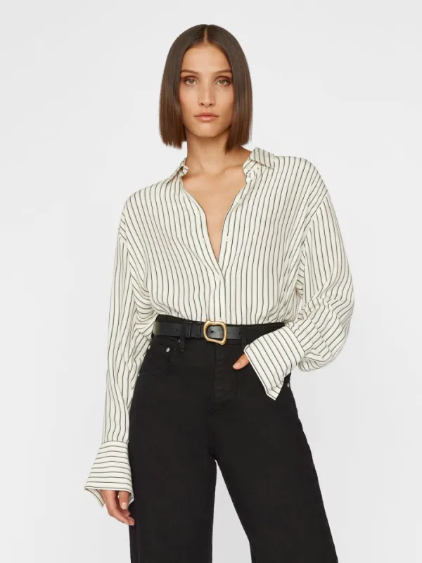 The Oversized Shirt -- Off White Multi sold by Frame Denim