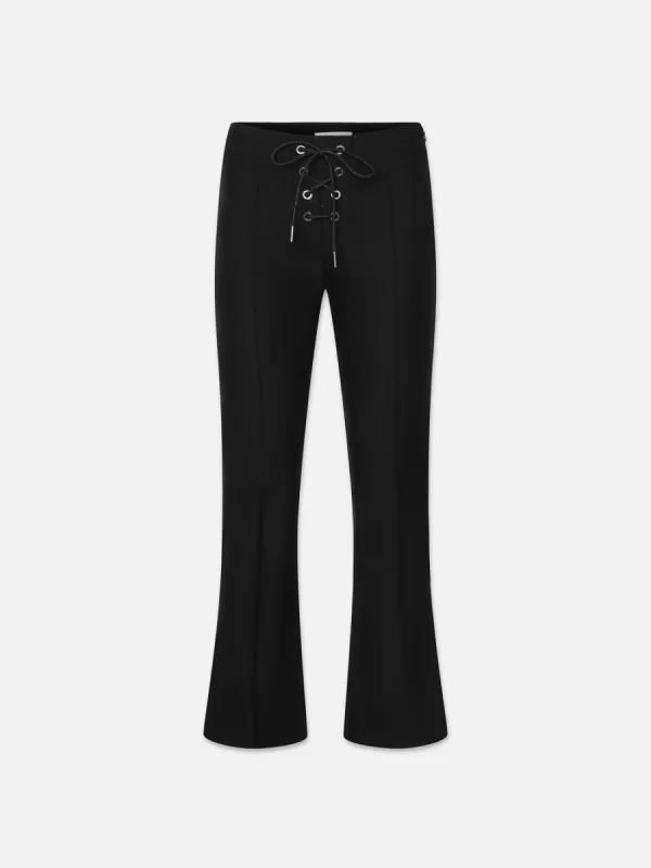 Lace Up Ankle Trouser -- Black made by Frame Denim
