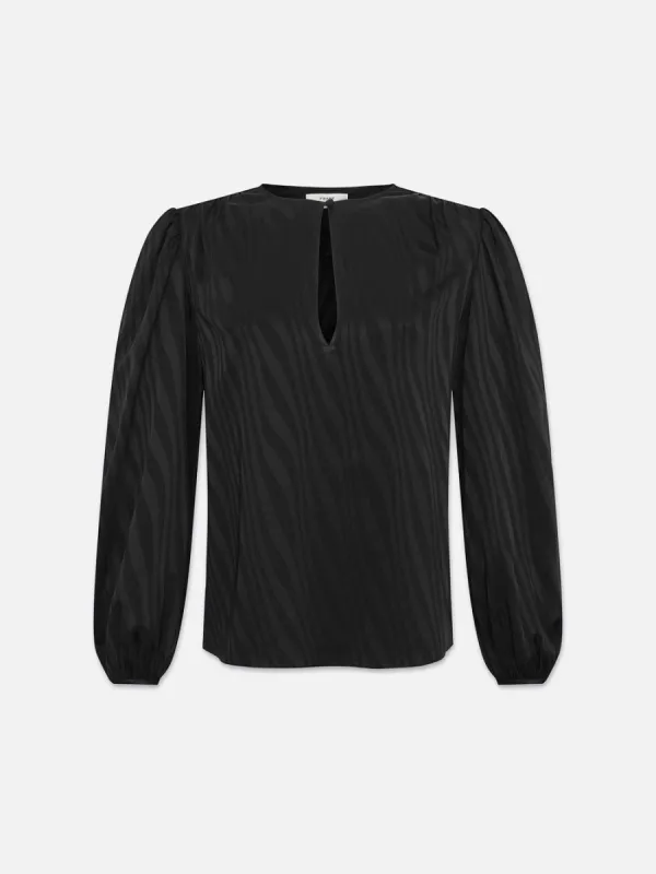 Keyhole Blouse -- Black sold by Frame Denim