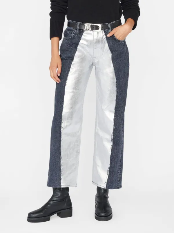 Pieced Straight Leg -- Orbital/Silver Chrome sold by Frame Denim