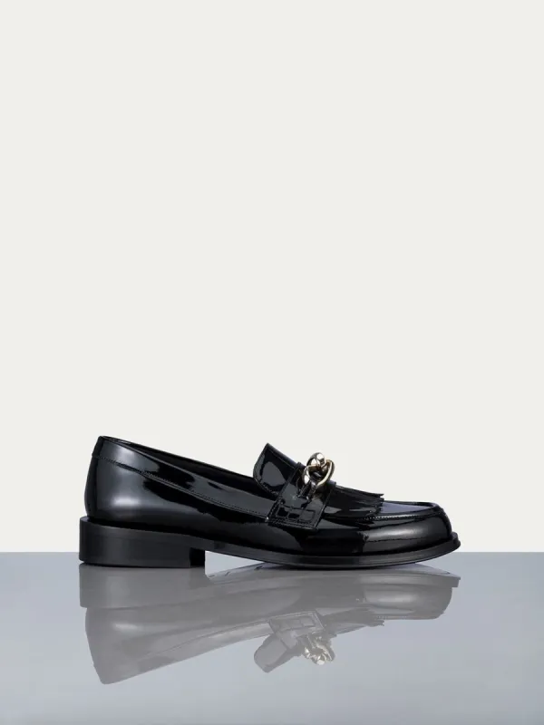 Le Ayana Frill Loafer -- Noir Patent sold by Frame Denim