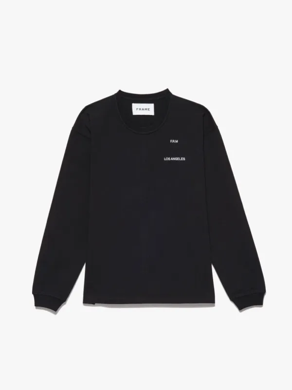 Frame Long Sleeve Graphic Tee -- Noir sold by Frame Denim