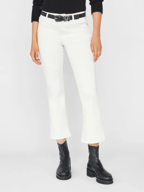 Le Crop Mini Boot Sateen -- Ecru sold by Frame Denim