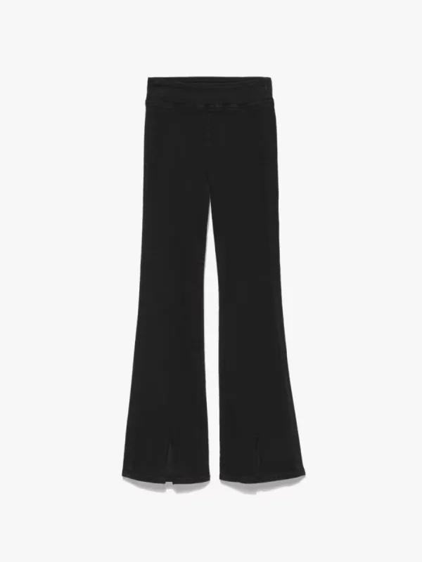 The Jetset Slit Flare -- Sheen Noir sold by Frame Denim