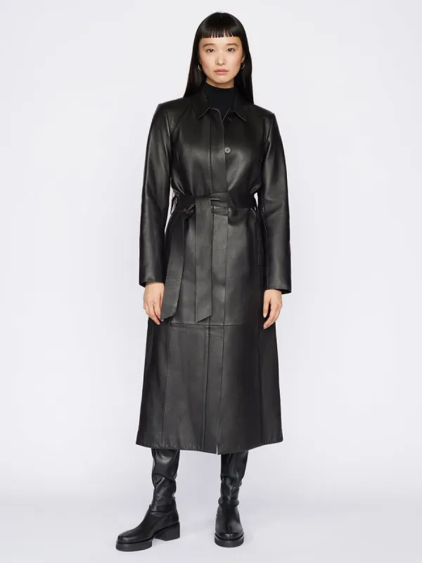 Clean Leather Trench -- Noir sold by Frame Denim