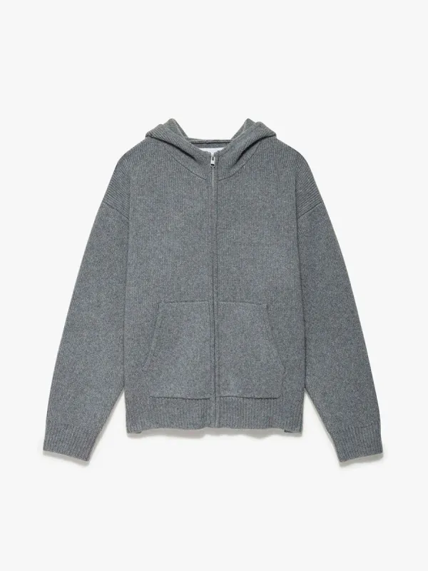 Heavyweight Cashmere Full Zip Hoodie -- Warm Grey sold by Frame Denim