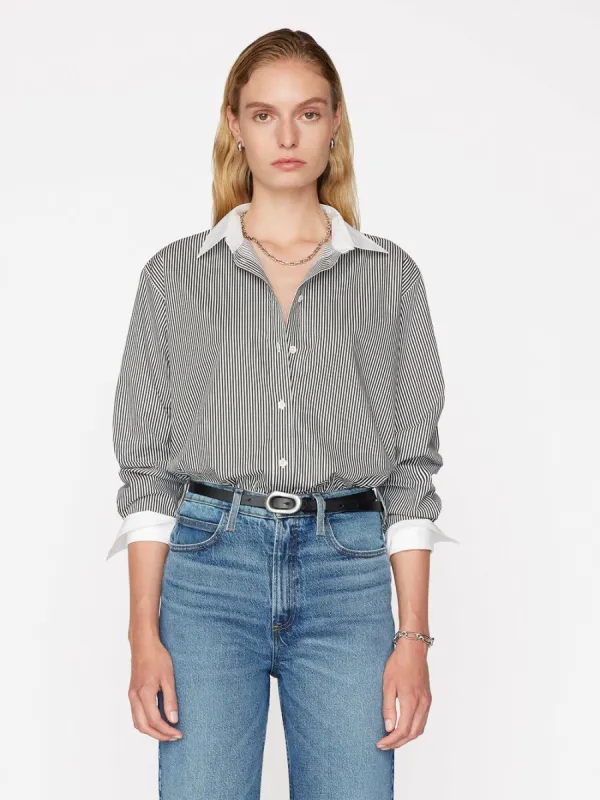 The Oversized Shirt -- Noir Multi sold by Frame Denim