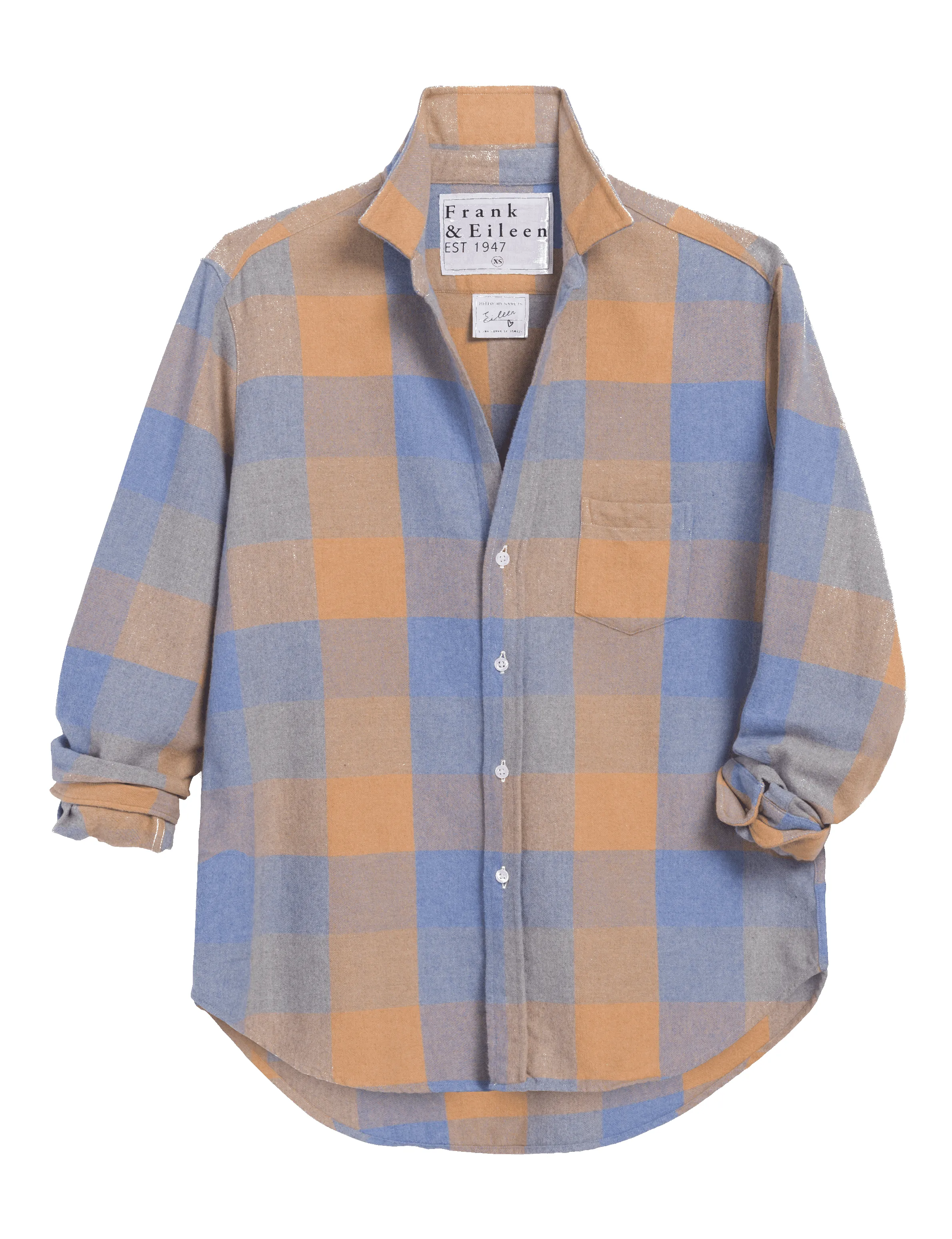 EILEEN Blue and Camel Check, Italian Flannel sold by Frank & Eileen product image thumbnail 5