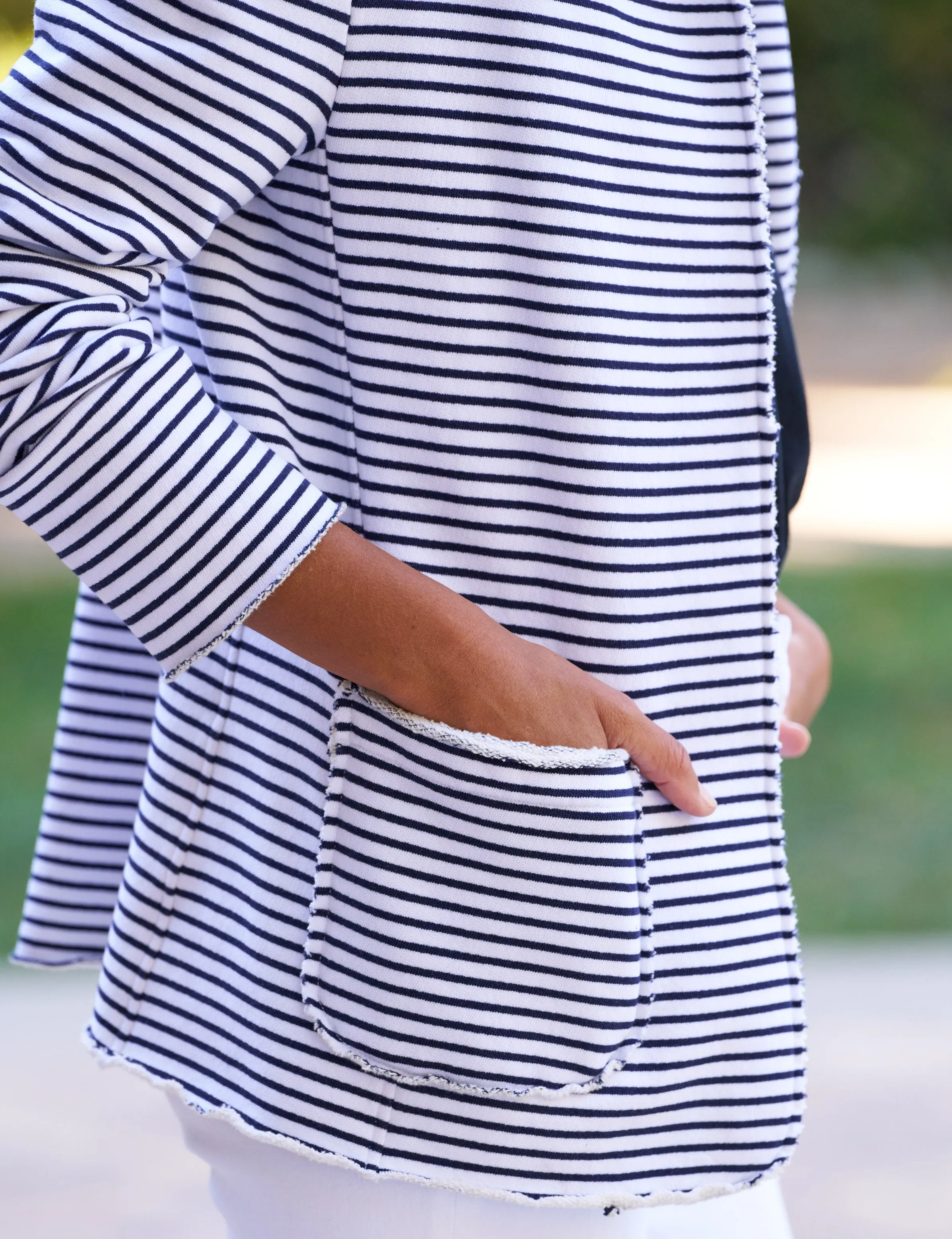 DUBLIN Navy French Stripe, Triple Fleece sold by Frank & Eileen product image thumbnail 3