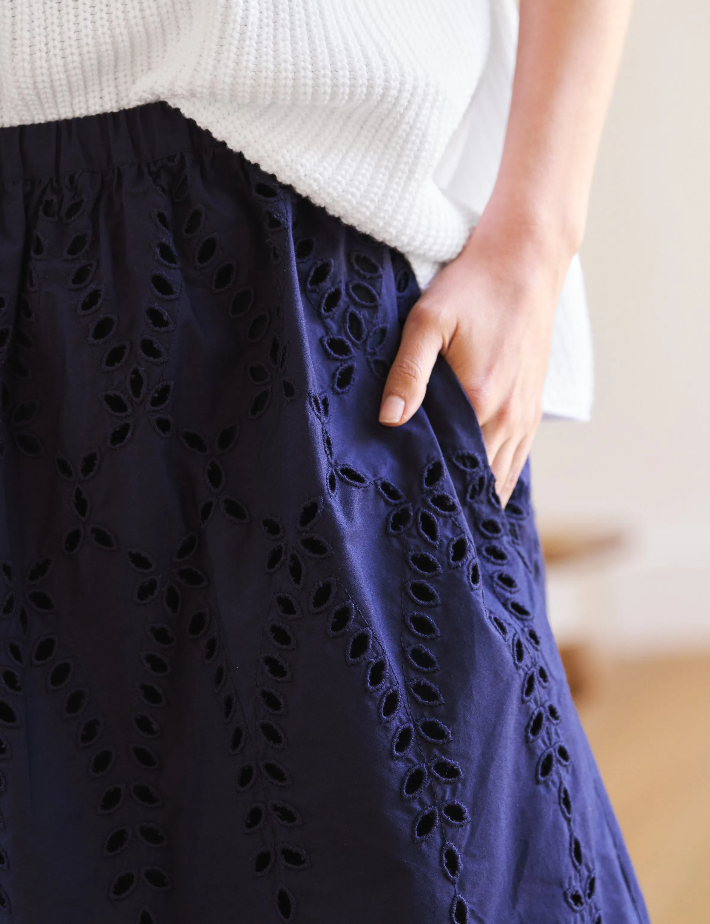 GRACE SKIRT Navy, Eyelet Cotton sold by Frank & Eileen product image thumbnail 3