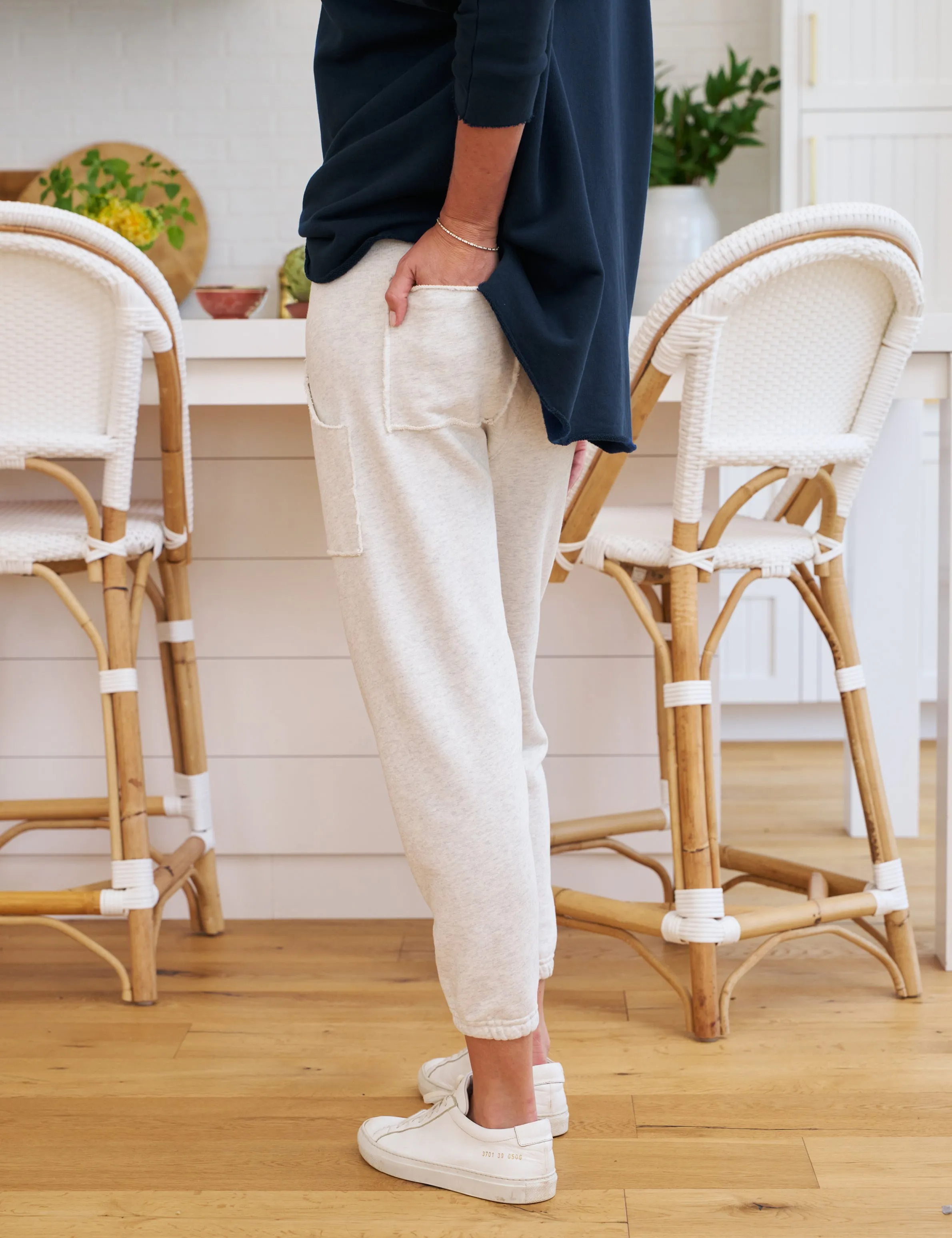 EAMON Heather White Melange, Triple Fleece sold by Frank & Eileen product image thumbnail 2