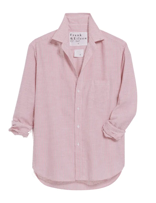 EILEEN Burnt Orange and White Stripe, Italian Cotton sold by Frank & Eileen