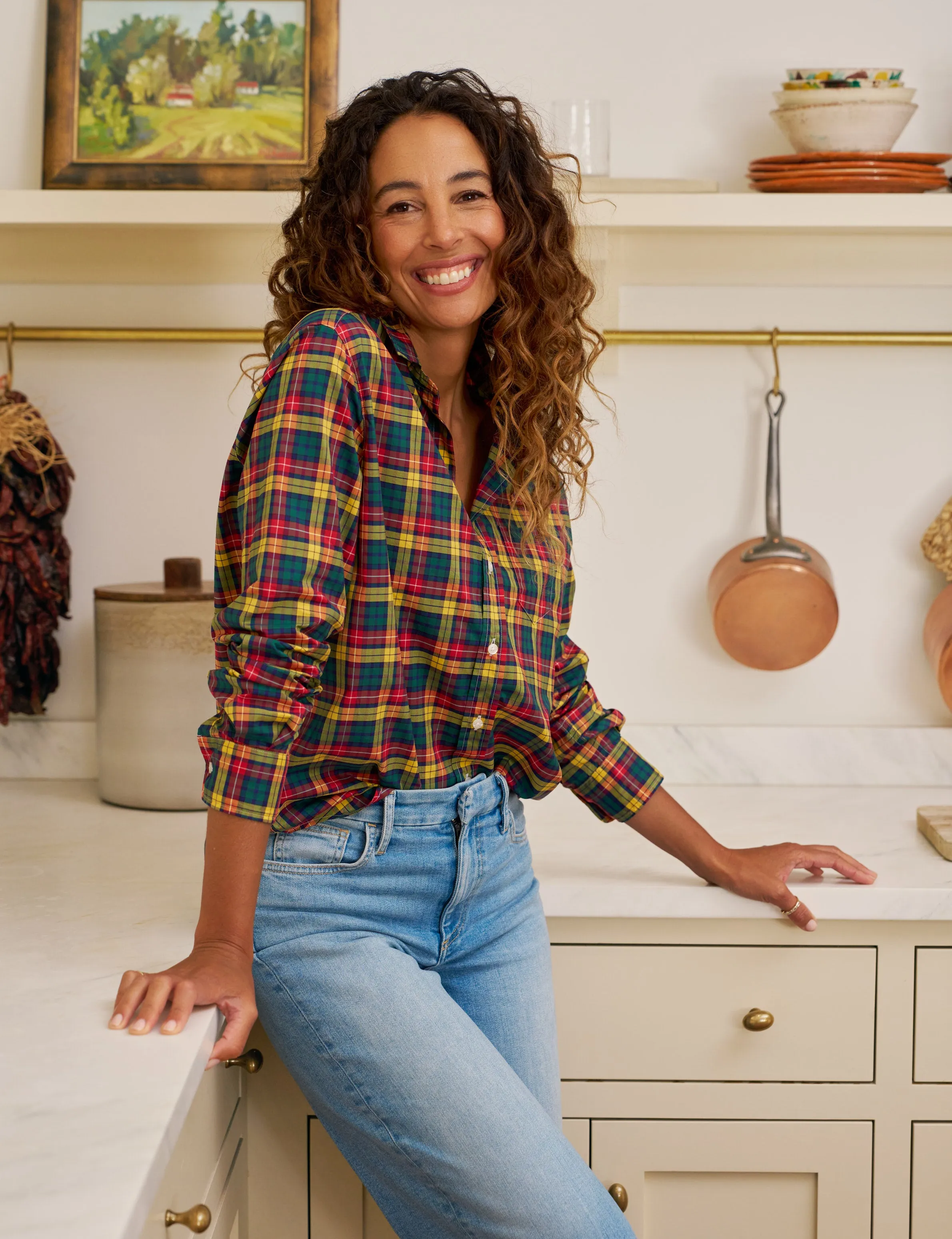 EILEEN Yellow and Red Plaid, Italian Classic Poplin sold by Frank & Eileen product image thumbnail 4