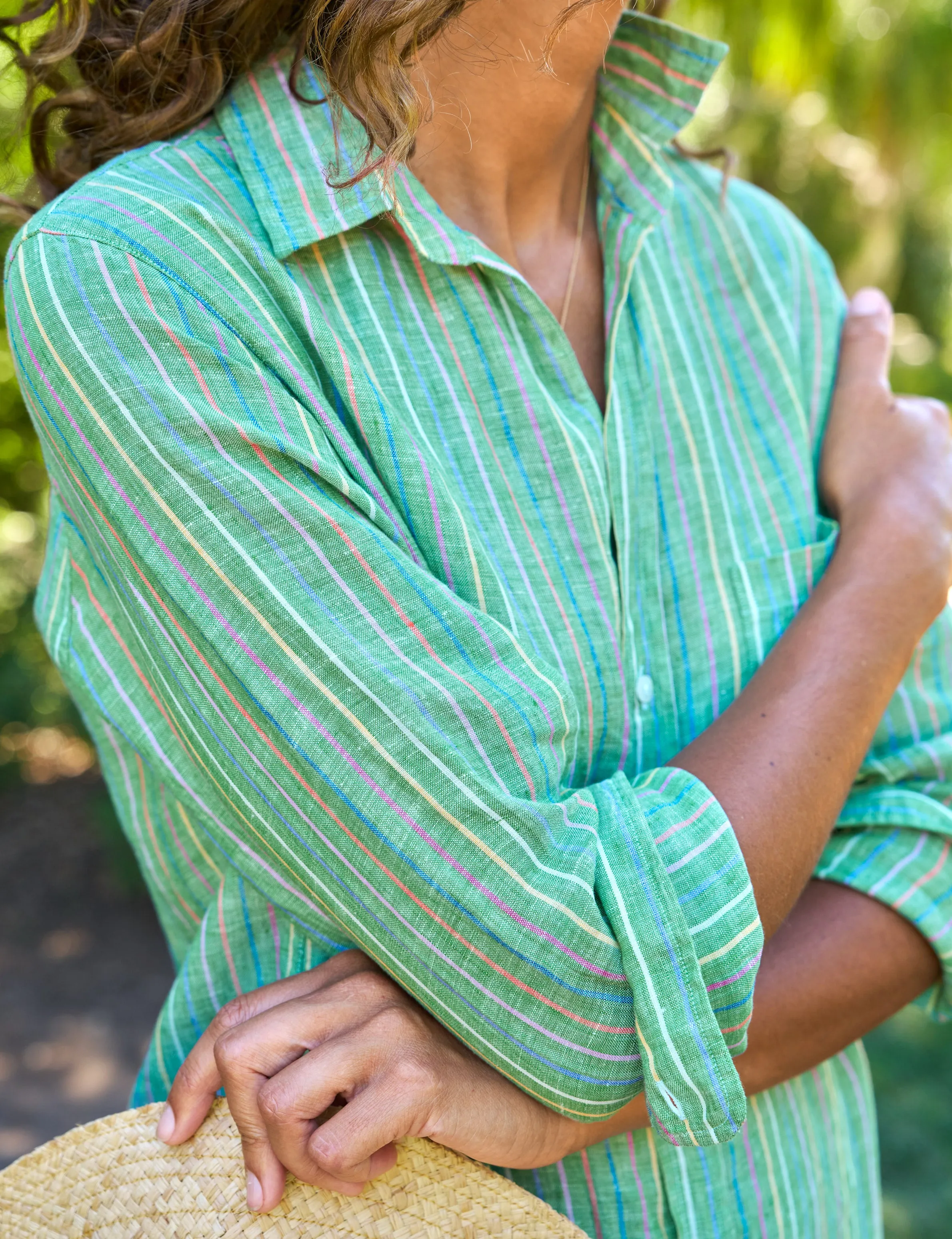 RORY Green Multi Stripe, Italian Classic Linen sold by Frank & Eileen product image thumbnail 2