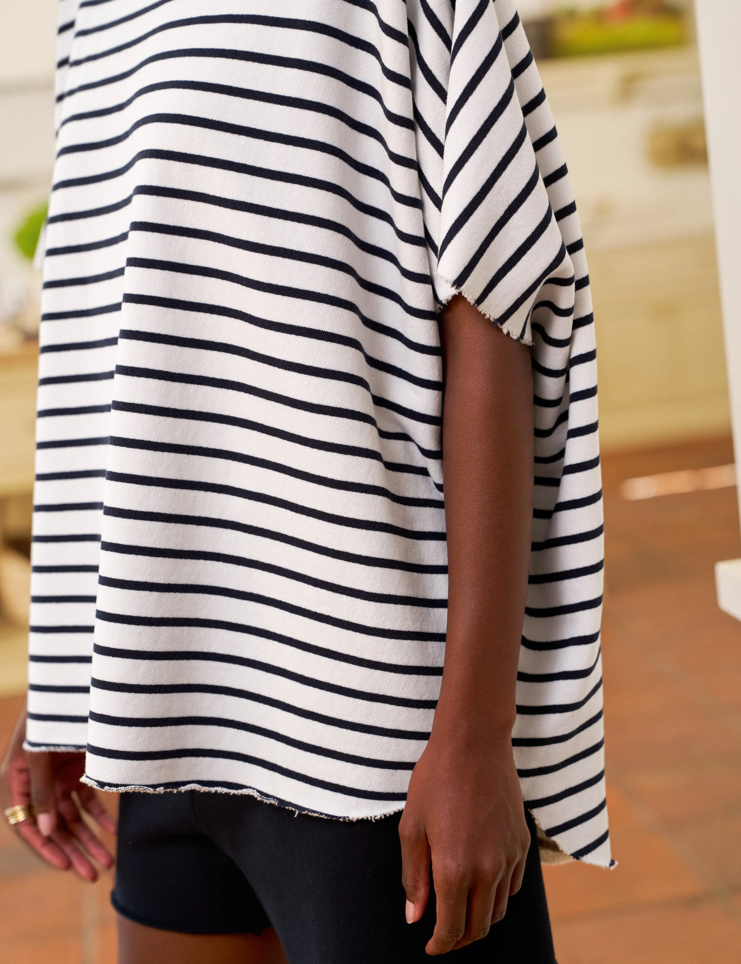 OLIVE Wide Navy French Stripe, Triple Fleece sold by Frank & Eileen product image thumbnail 3