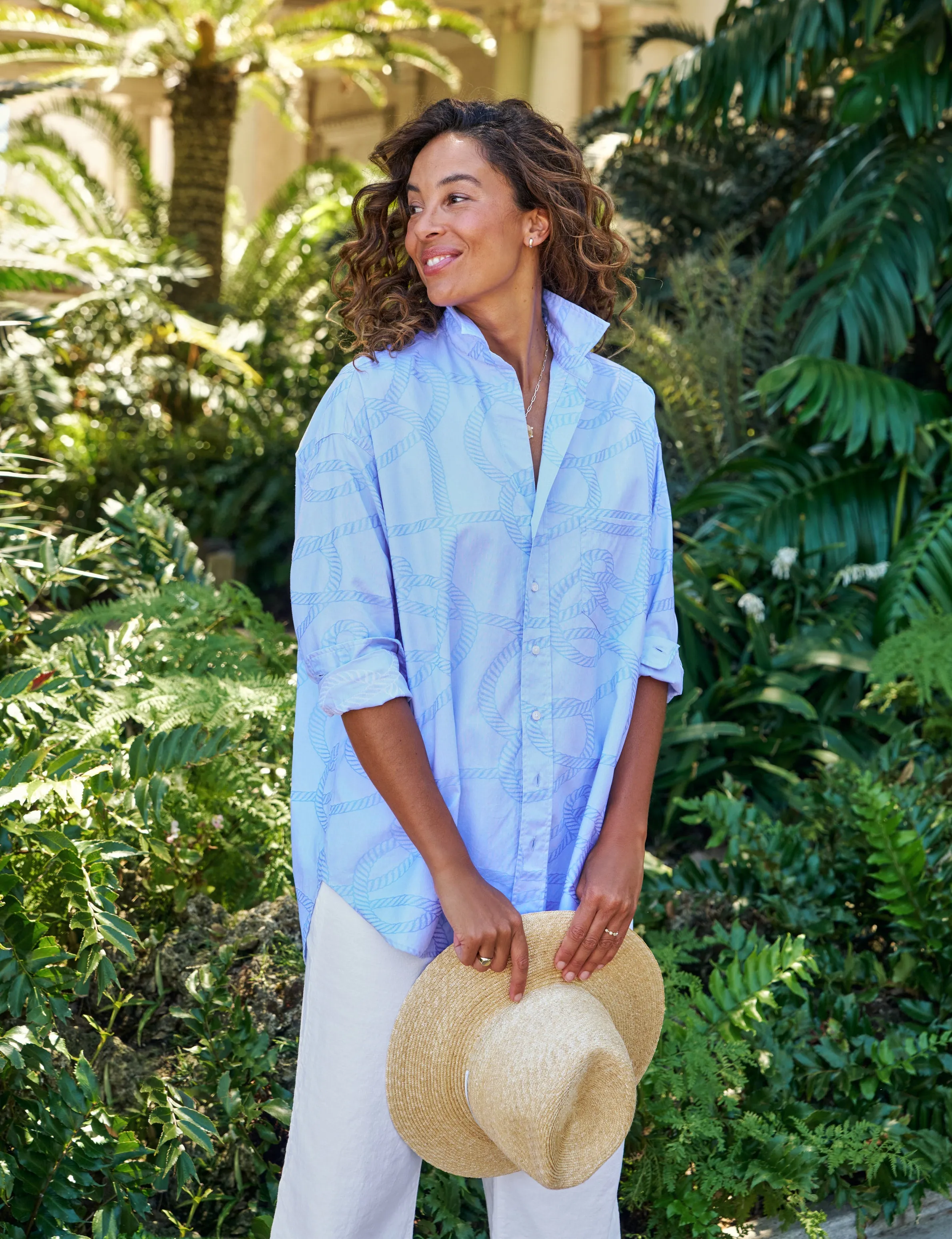 SHIRLEY Blue Nautical Rope Print, Italian Cotton sold by Frank & Eileen product image thumbnail 3