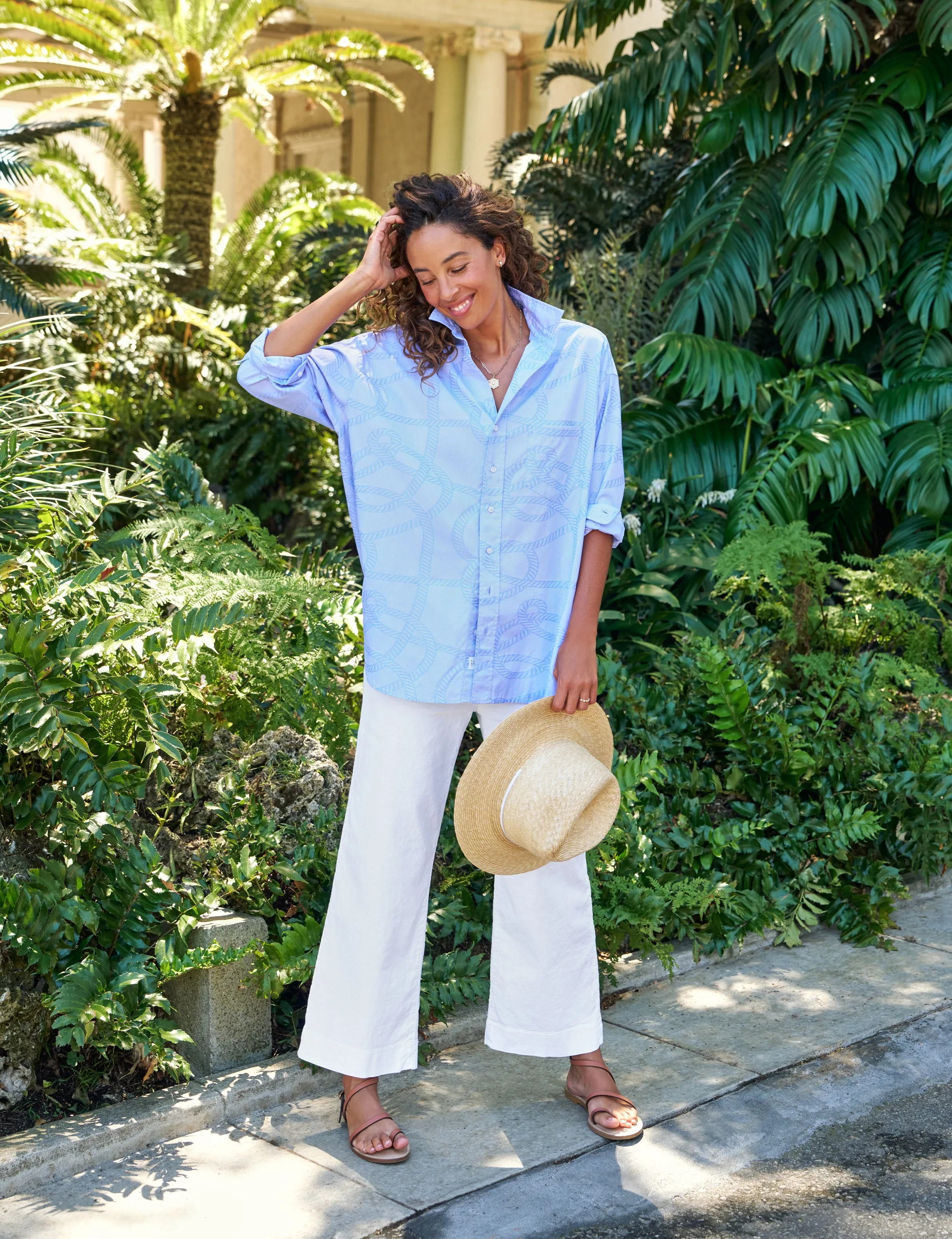 SHIRLEY Blue Nautical Rope Print, Italian Cotton sold by Frank & Eileen product image thumbnail 5