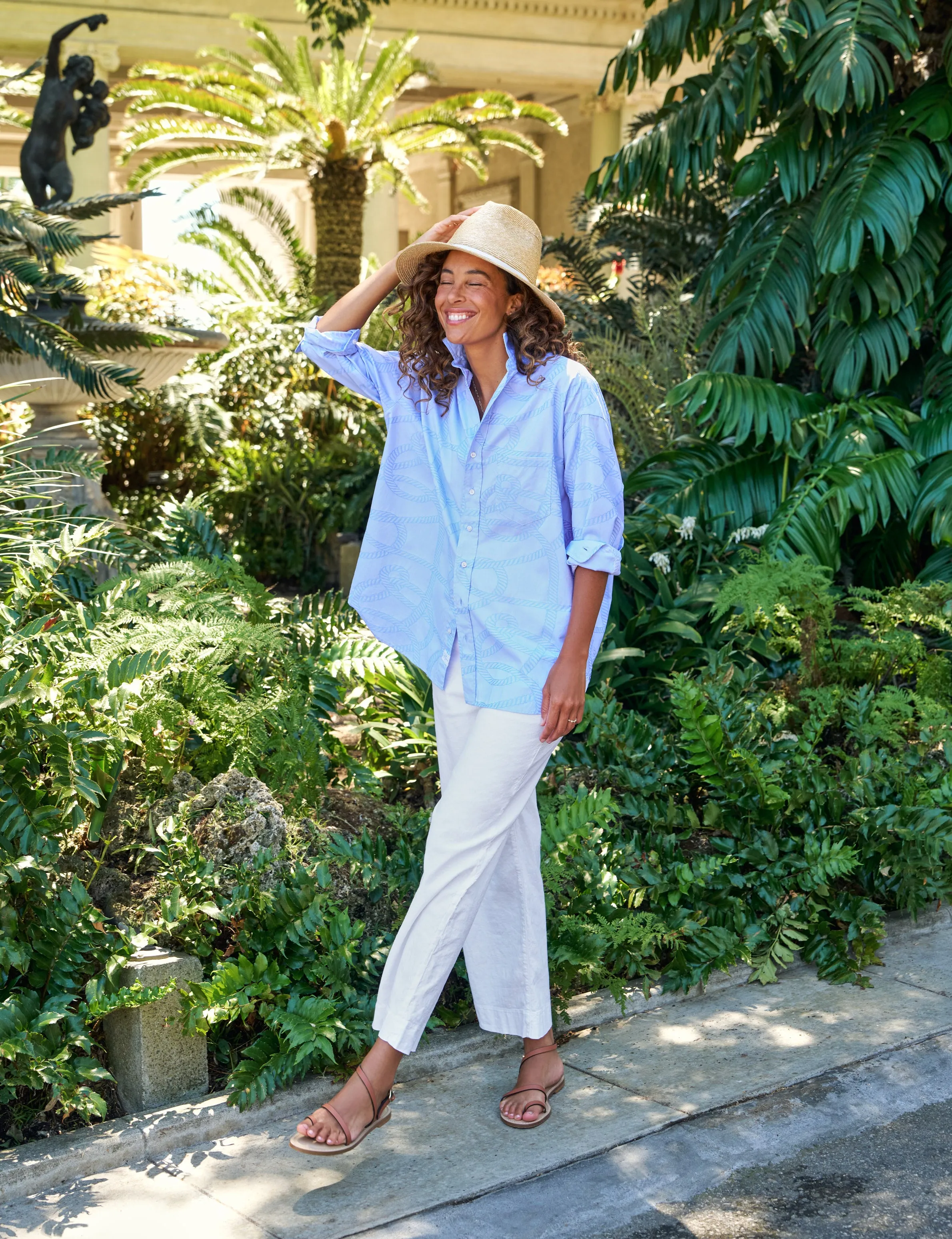 SHIRLEY Blue Nautical Rope Print, Italian Cotton sold by Frank & Eileen product image thumbnail 4