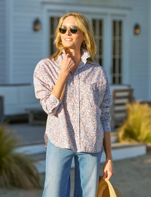 OONA Red and Blue Floral, Made with Liberty Fabric sold by Frank & Eileen