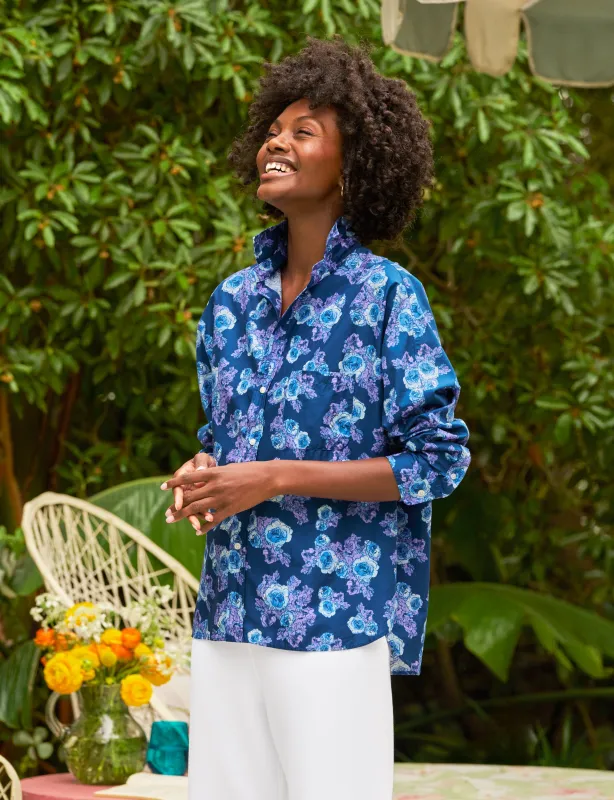 OONA Blue and Purple Floral, Made with Liberty Fabric sold by Frank & Eileen