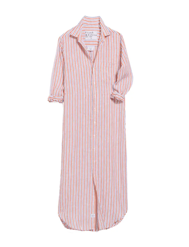 RORY Orange and Purple Stripe, Italian Classic Linen made by Frank & Eileen