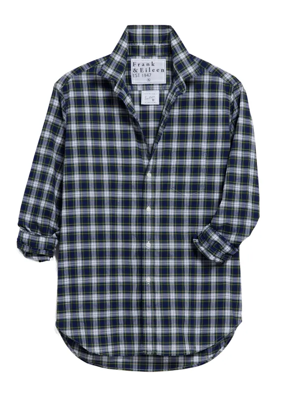 EILEEN Yellow and Navy with White Plaid, Italian Classic Poplin sold by Frank & Eileen