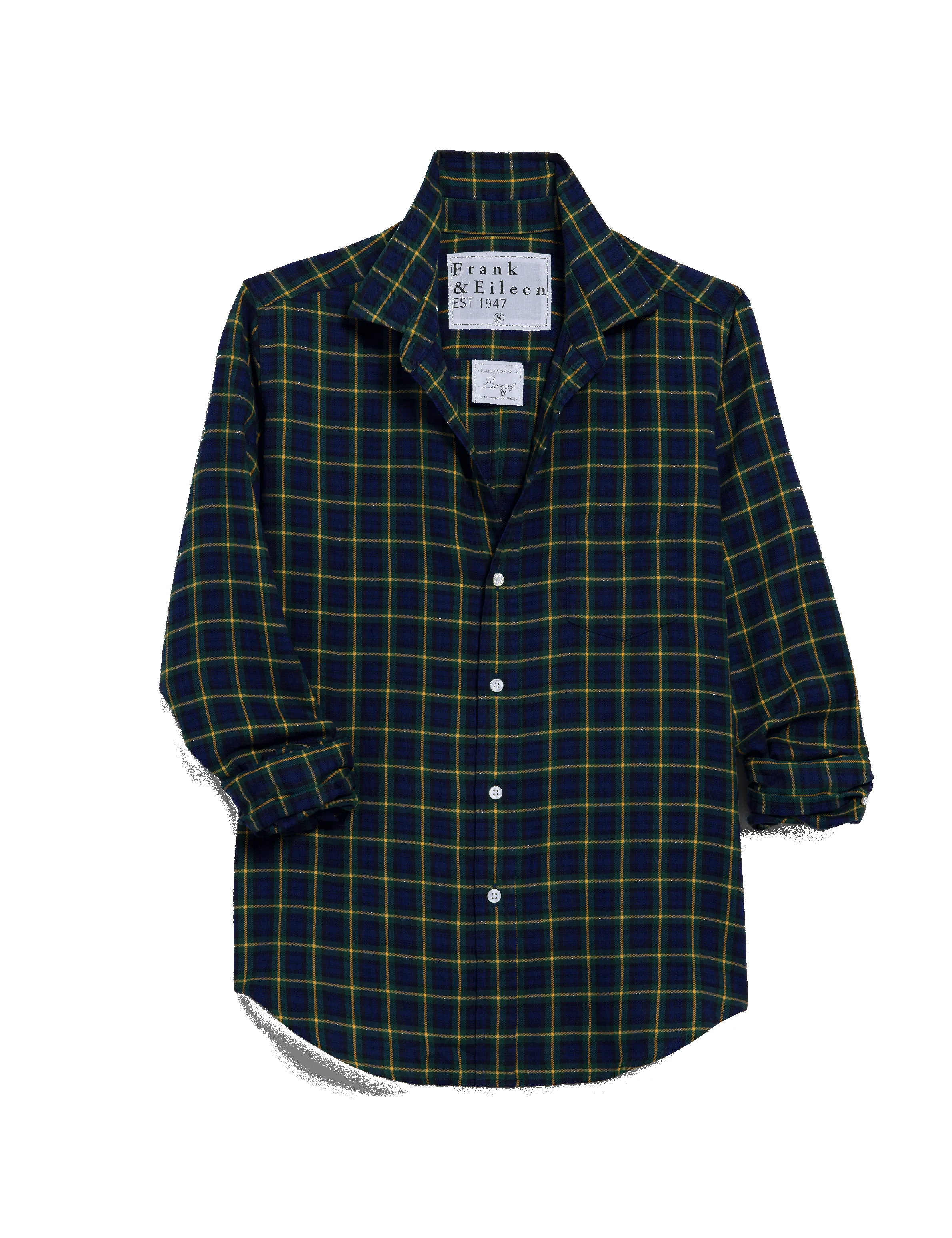 BARRY Navy and Green with Yellow Tartan, Italian Flannel sold by Frank & Eileen