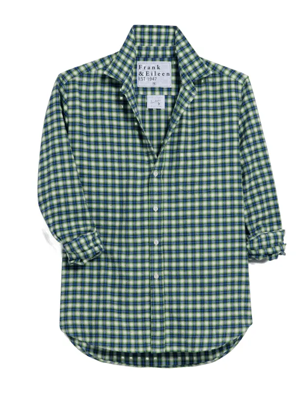 EILEEN Blue and Green with Navy and White Plaid, Italian Flannel sold by Frank & Eileen