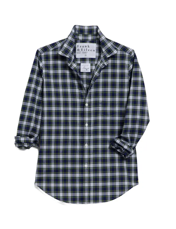 BARRY Yellow and Navy with White Plaid, Italian Classic Poplin sold by Frank & Eileen