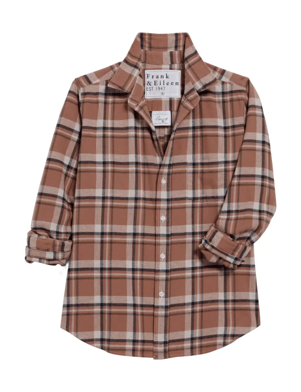 BARRY Tan and Brown with Navy Plaid, Italian Flannel made by Frank & Eileen