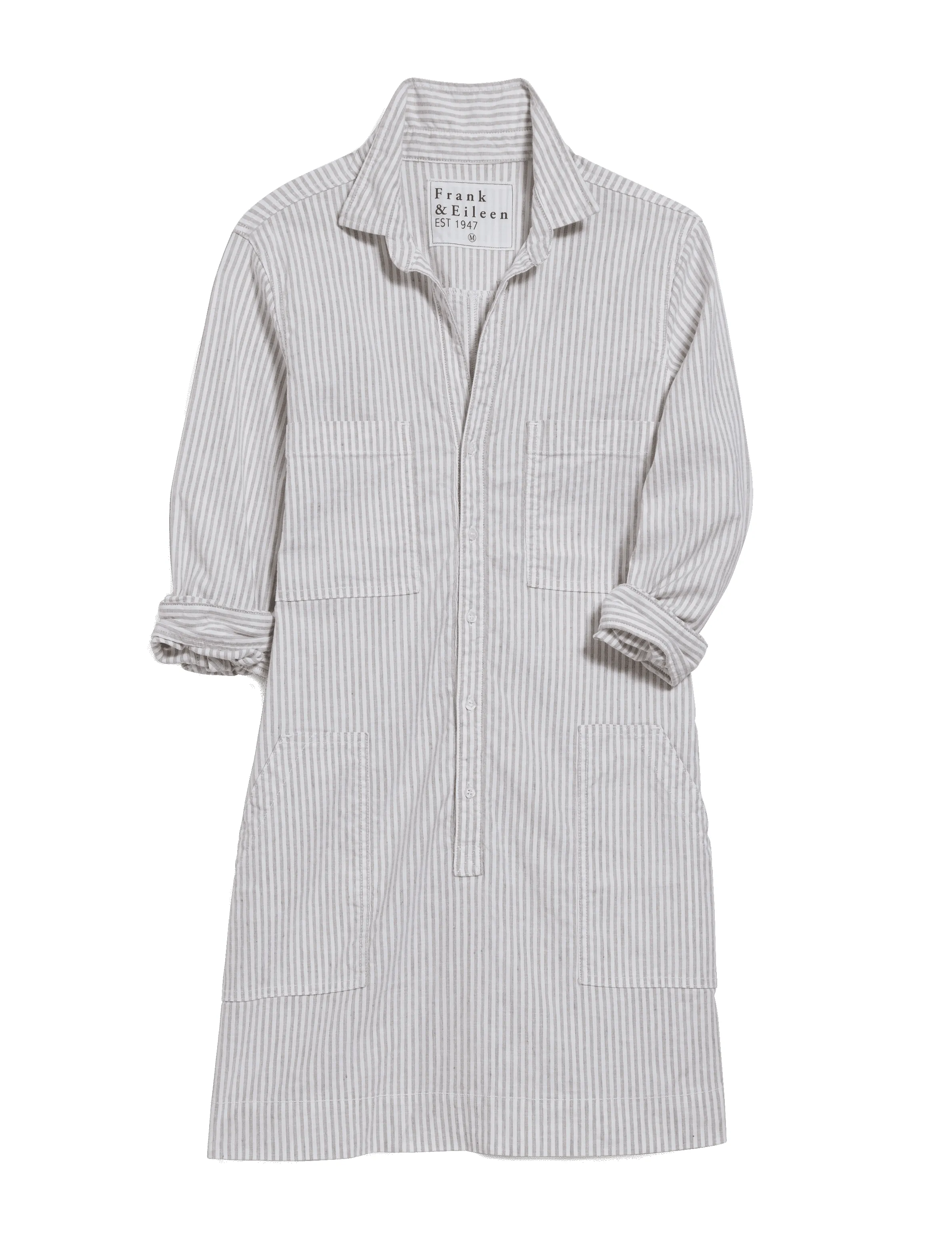 IRELAND DRESS Sand Stripe, Italian Performance Linen sold by Frank & Eileen