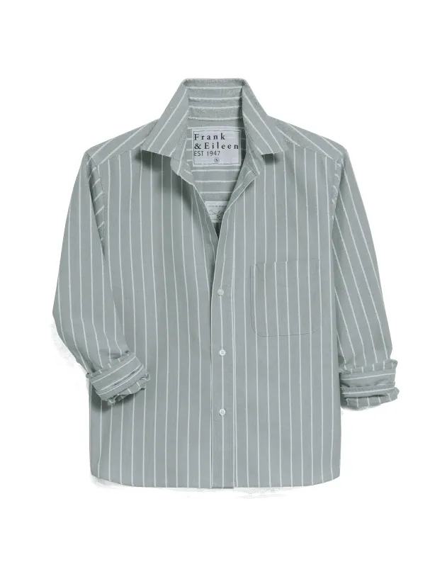 SILVIO Army Green Stripe, Italian Brushed Oxford sold by Frank & Eileen