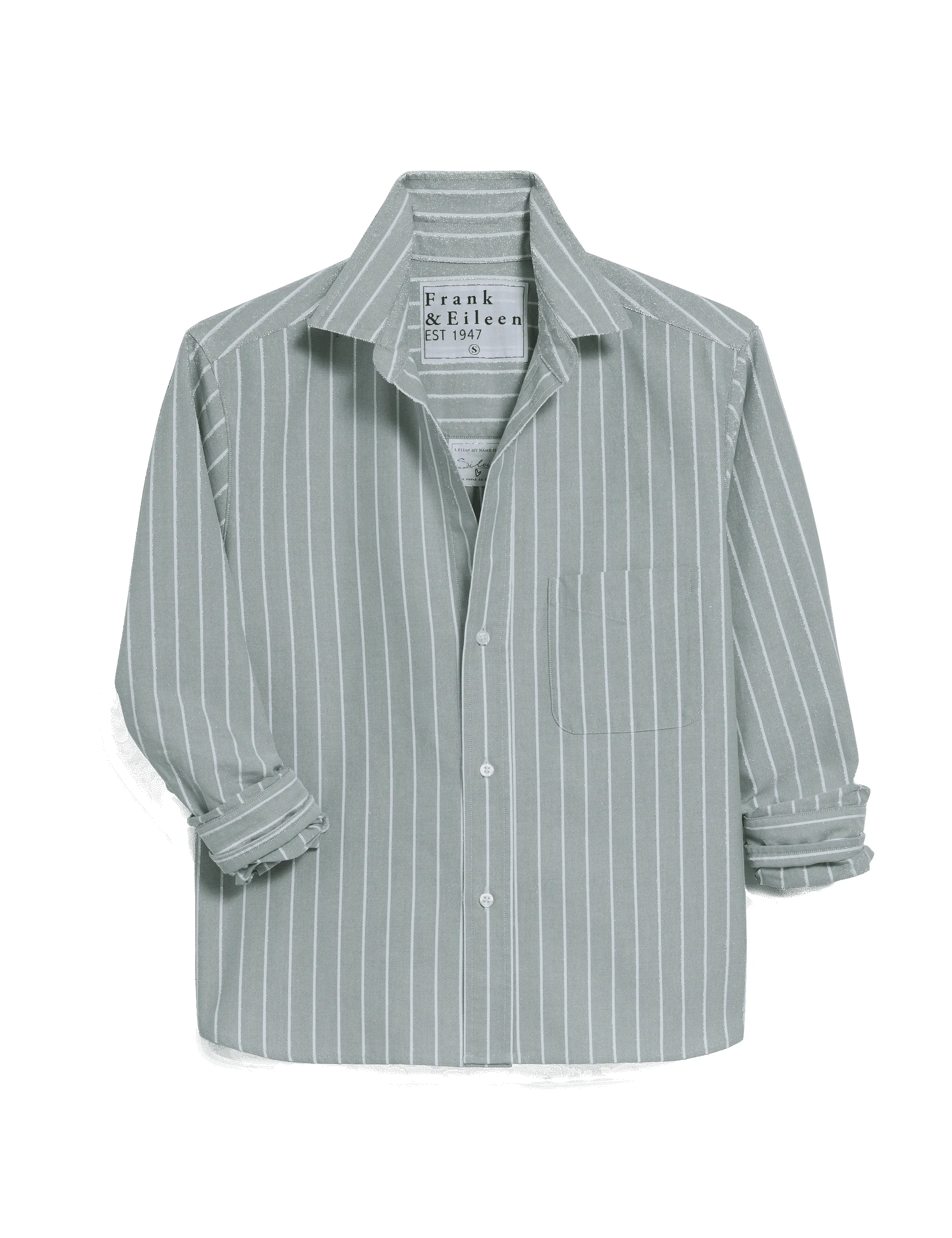 SILVIO Army Green Stripe, Italian Brushed Oxford sold by Frank & Eileen