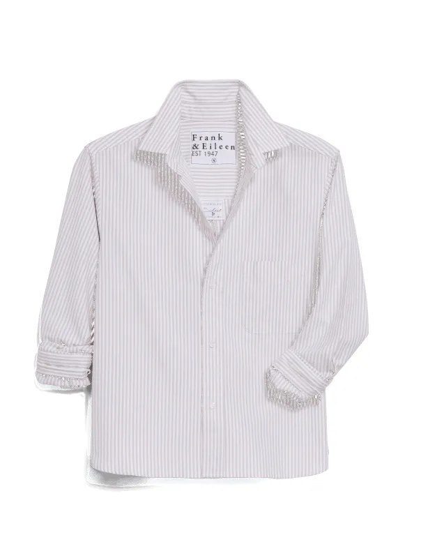 SILVIO Tan Stripe, Italian Brushed Oxford sold by Frank & Eileen