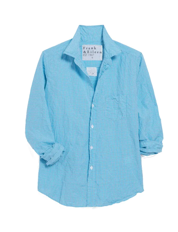 BARRY Gingham Blue, Signature Crinkle sold by Frank & Eileen