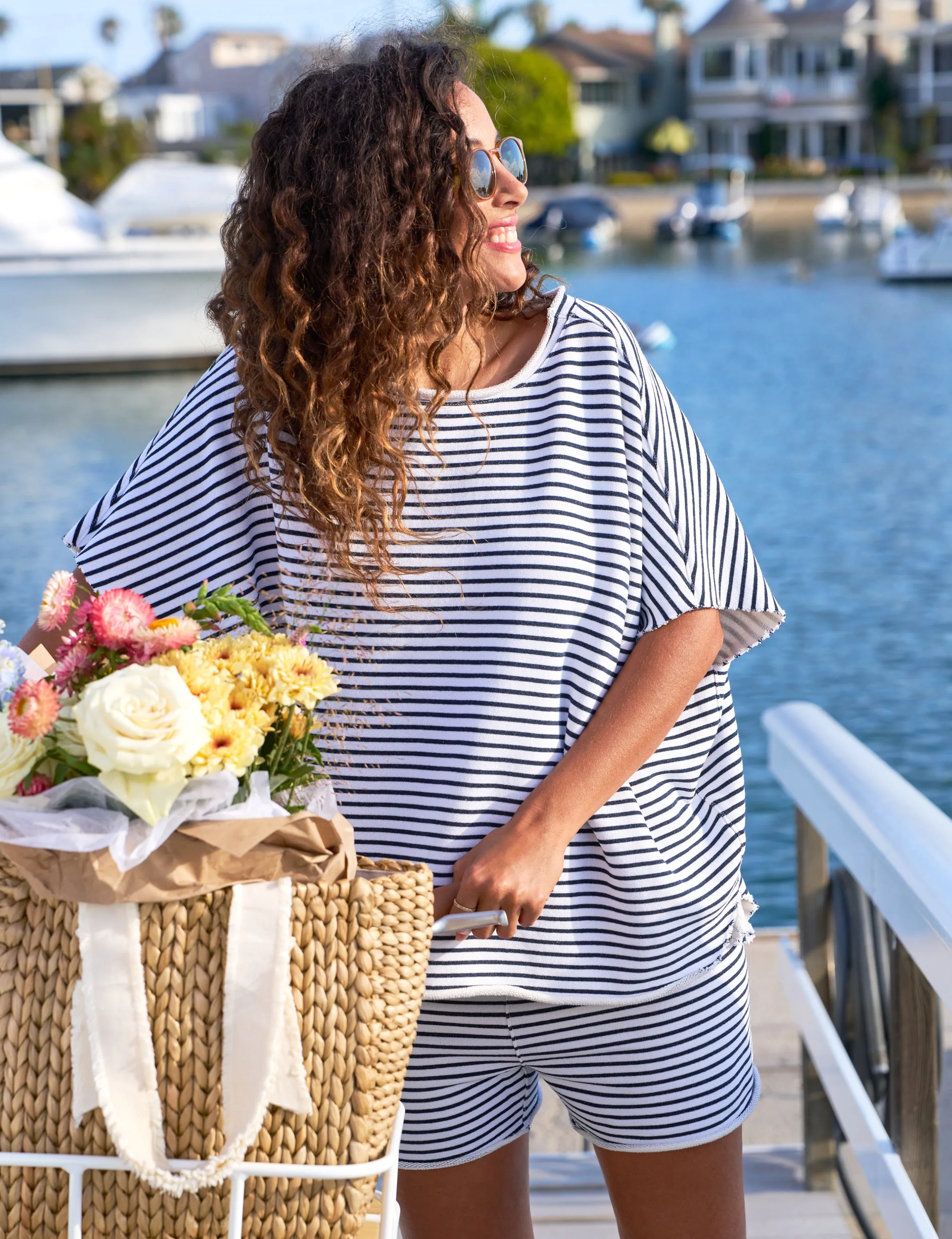 OLIVE Navy French Stripe, Triple Fleece sold by Frank & Eileen product image thumbnail 4