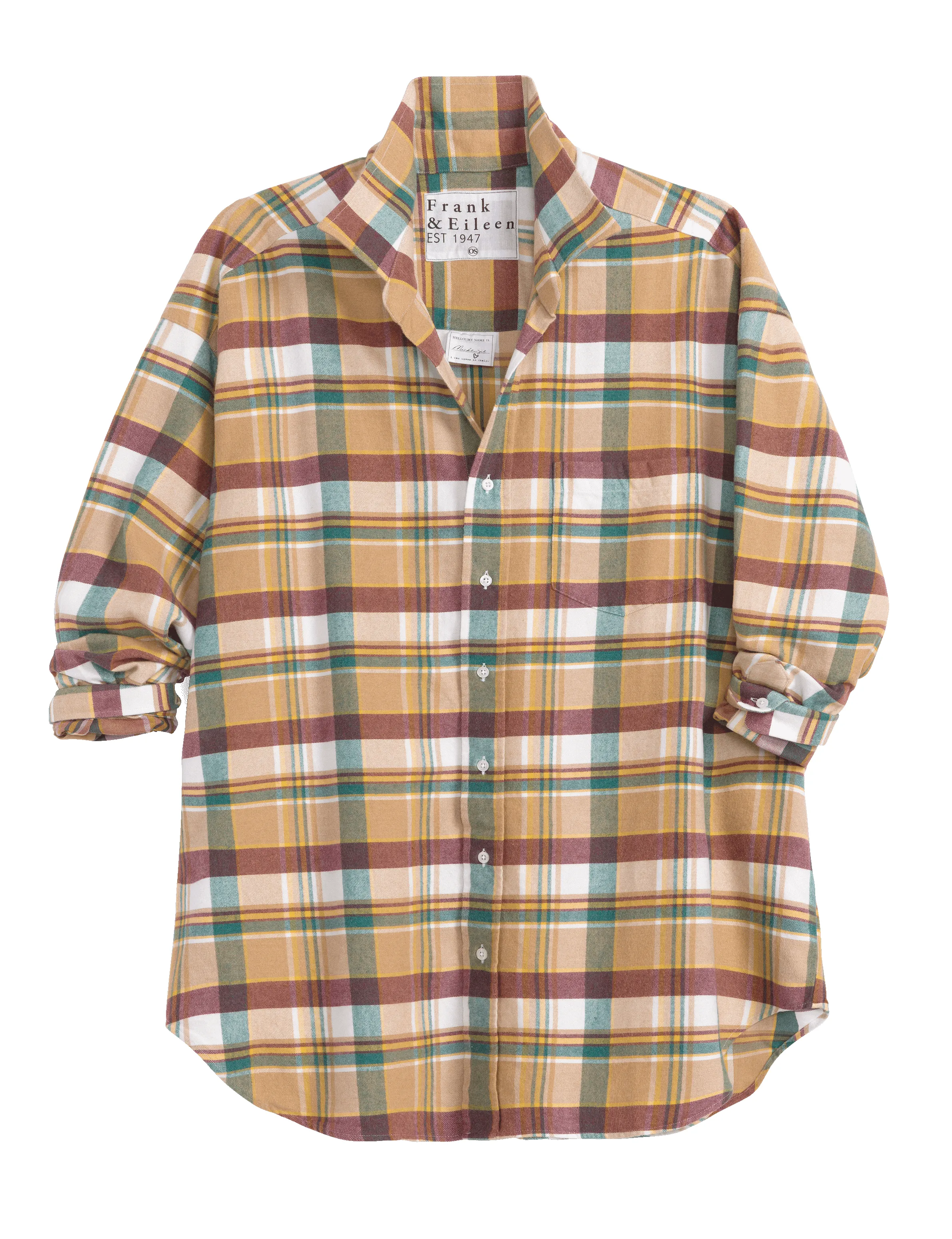 MACKENZIE Green and Tan with White Plaid, Italian Flannel sold by Frank & Eileen product image thumbnail 5