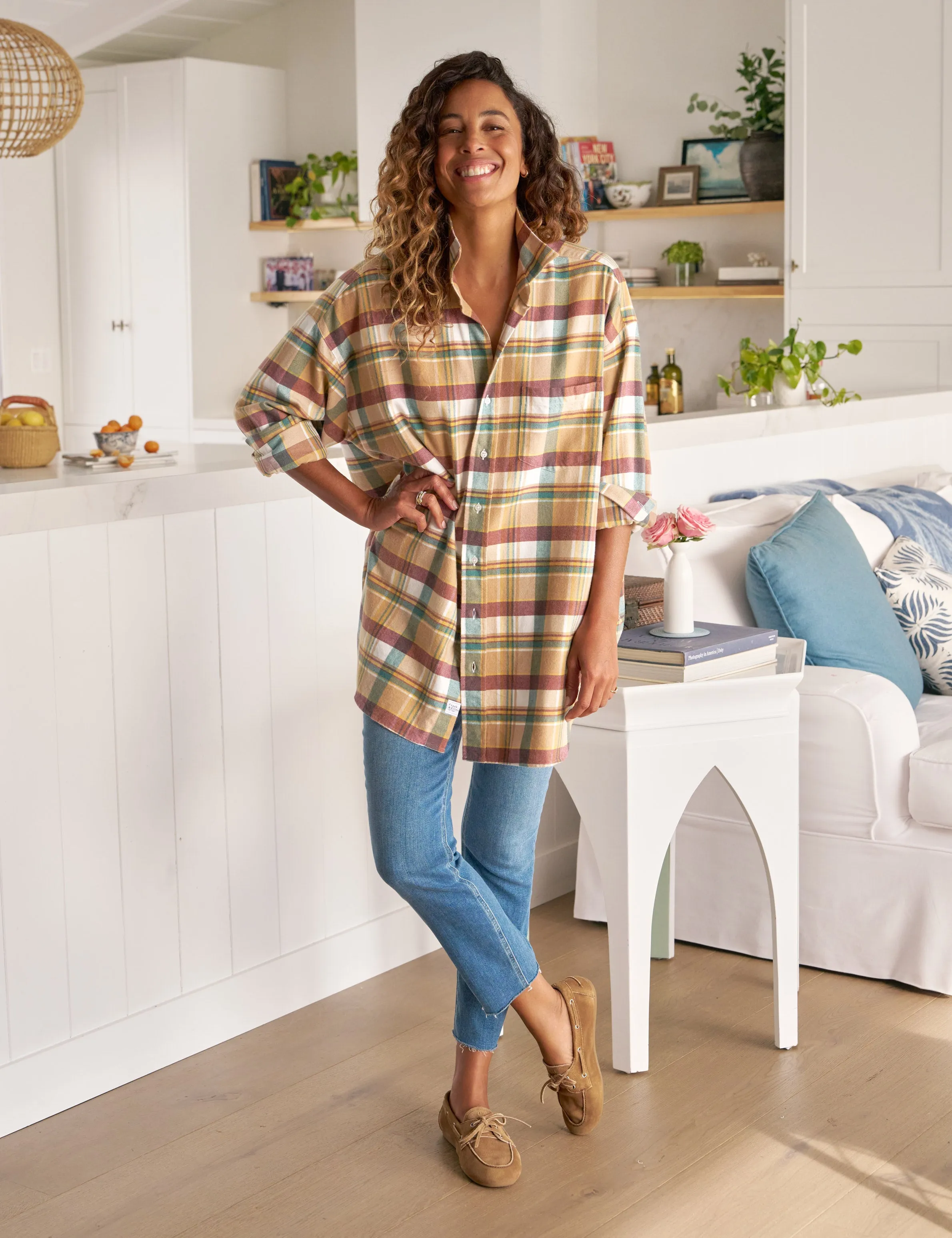 MACKENZIE Green and Tan with White Plaid, Italian Flannel sold by Frank & Eileen product image thumbnail 4