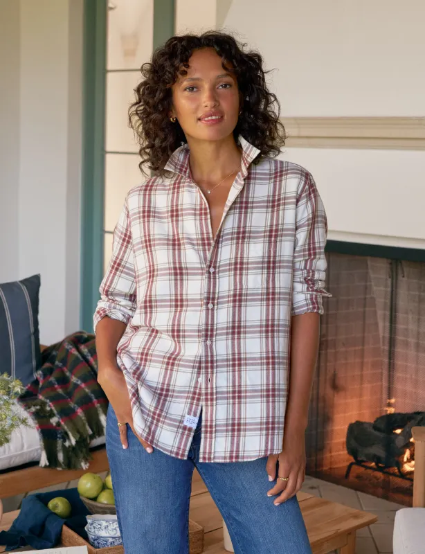 EILEEN Cream and Wine with Brown Plaid, Italian Flannel sold by Frank & Eileen