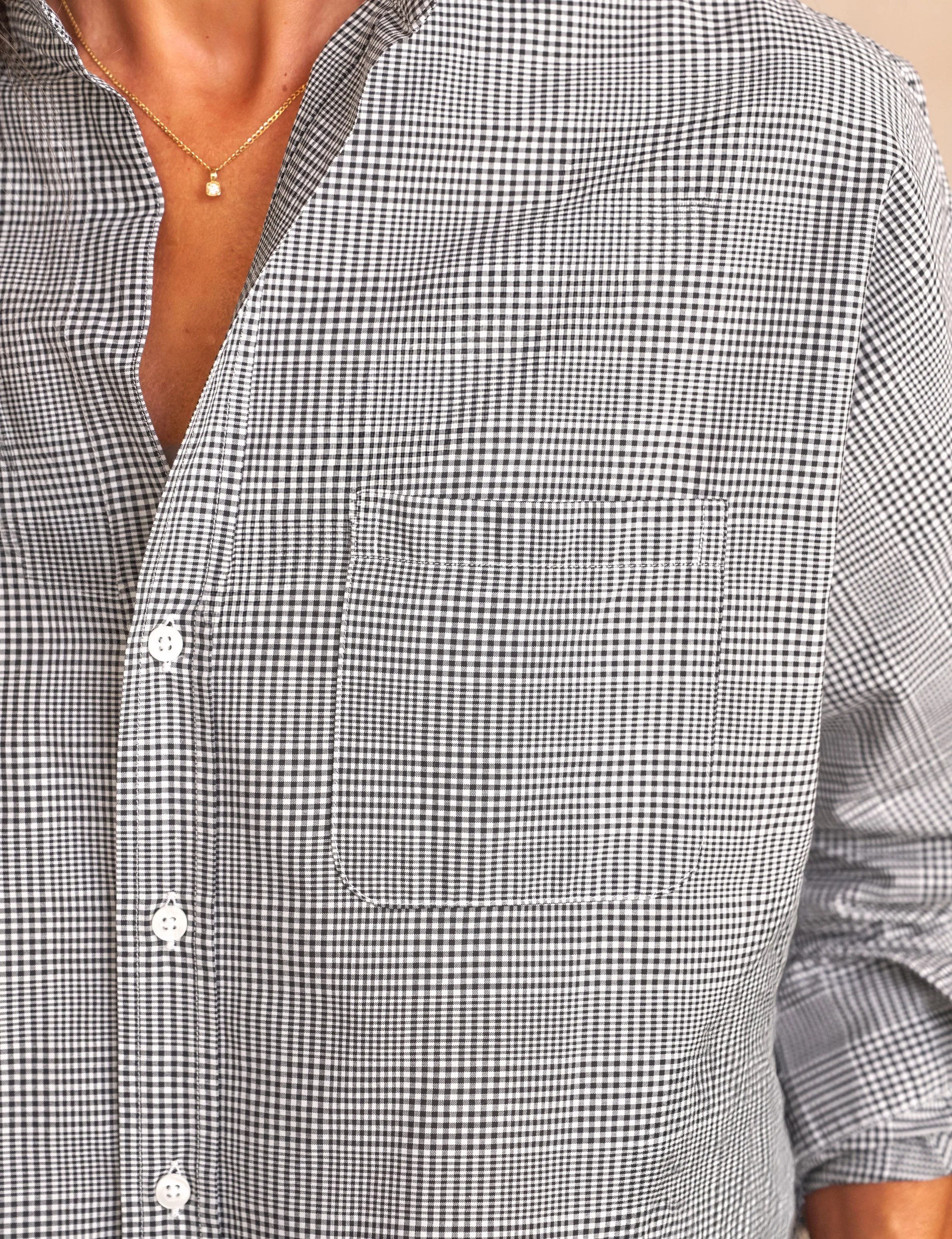 OONA Black and White Plaid, Italian Cotton sold by Frank & Eileen product image thumbnail 5