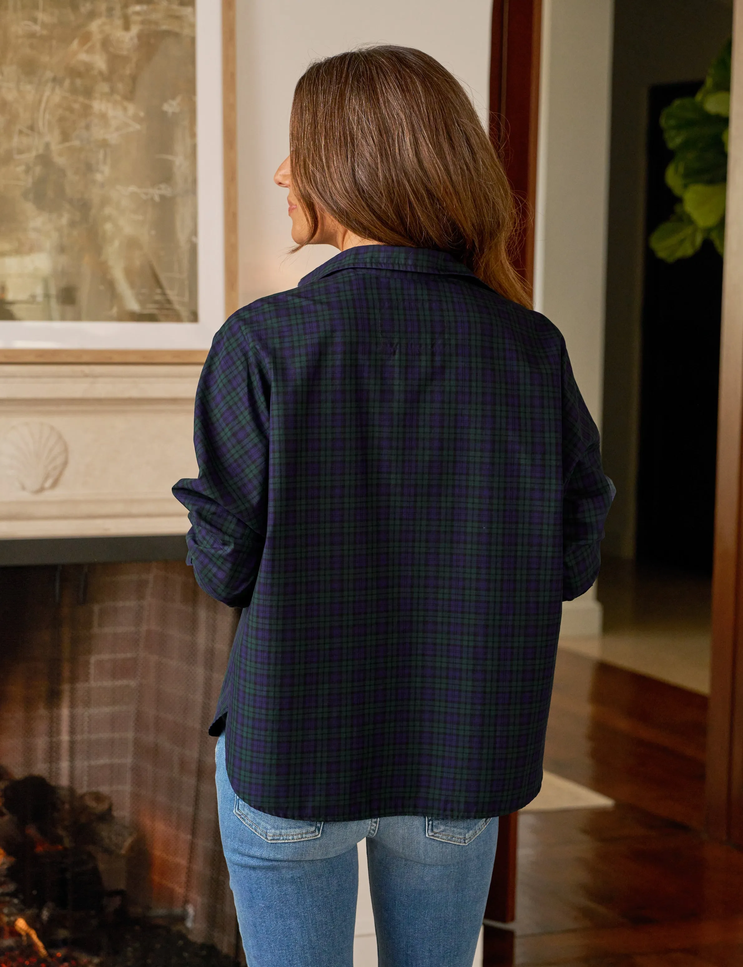 OONA Green and Blue with Black Plaid, Italian Cotton sold by Frank & Eileen product image thumbnail 2