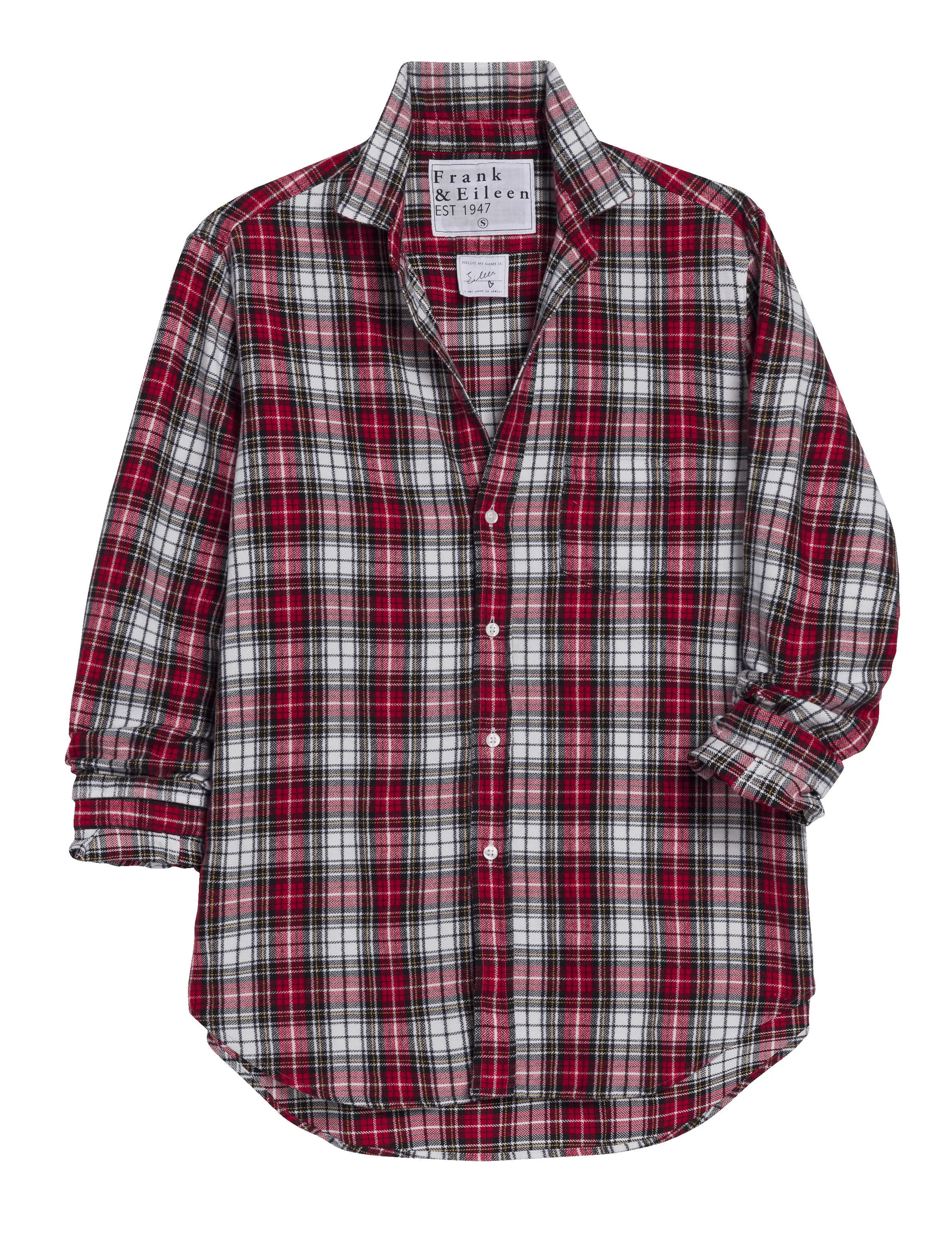 EILEEN White and Red with Black Plaid, Italian Flannel sold by Frank & Eileen product image thumbnail 5