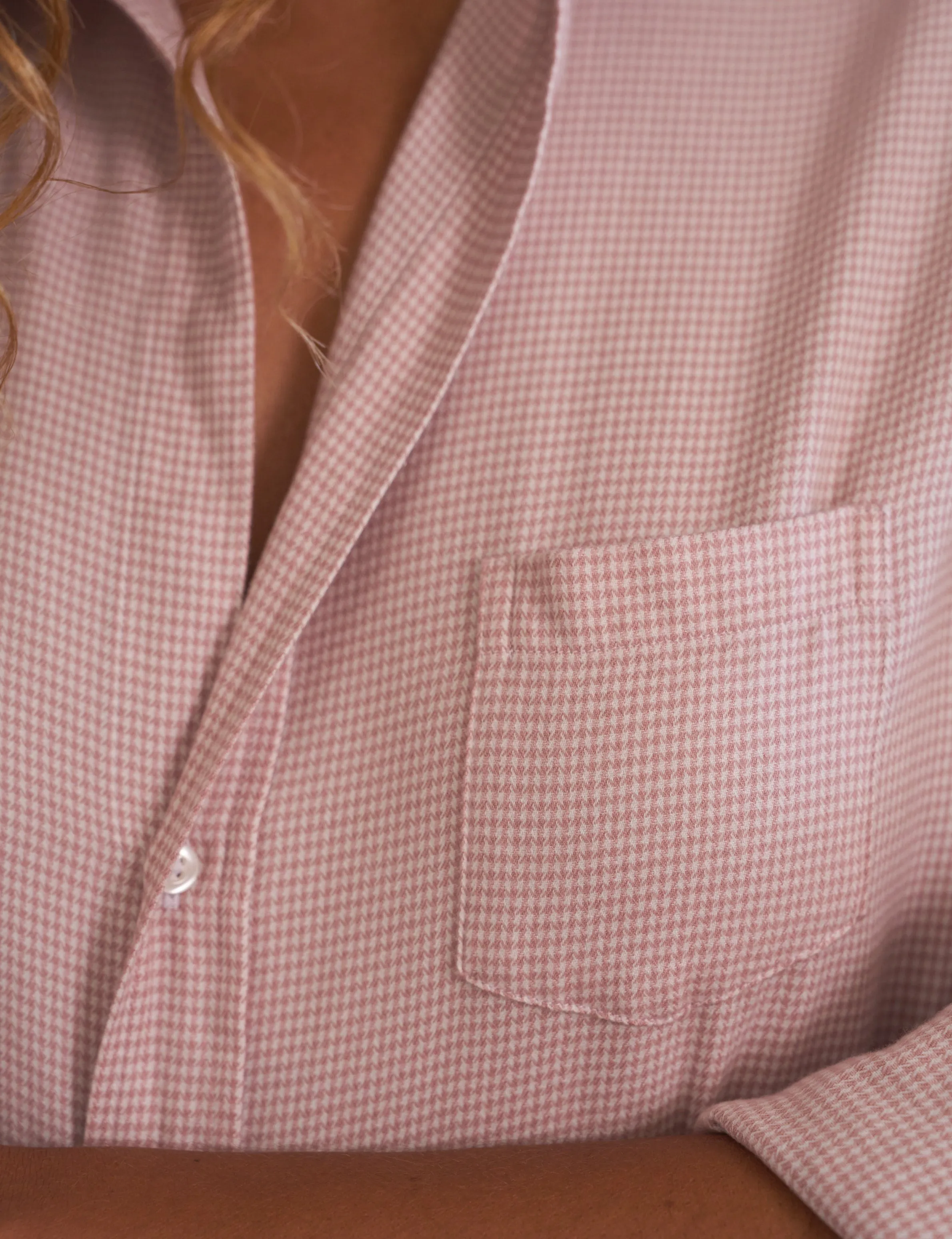 EILEEN Pink Houndstooth, Italian Cashmere Touch sold by Frank & Eileen product image thumbnail 3