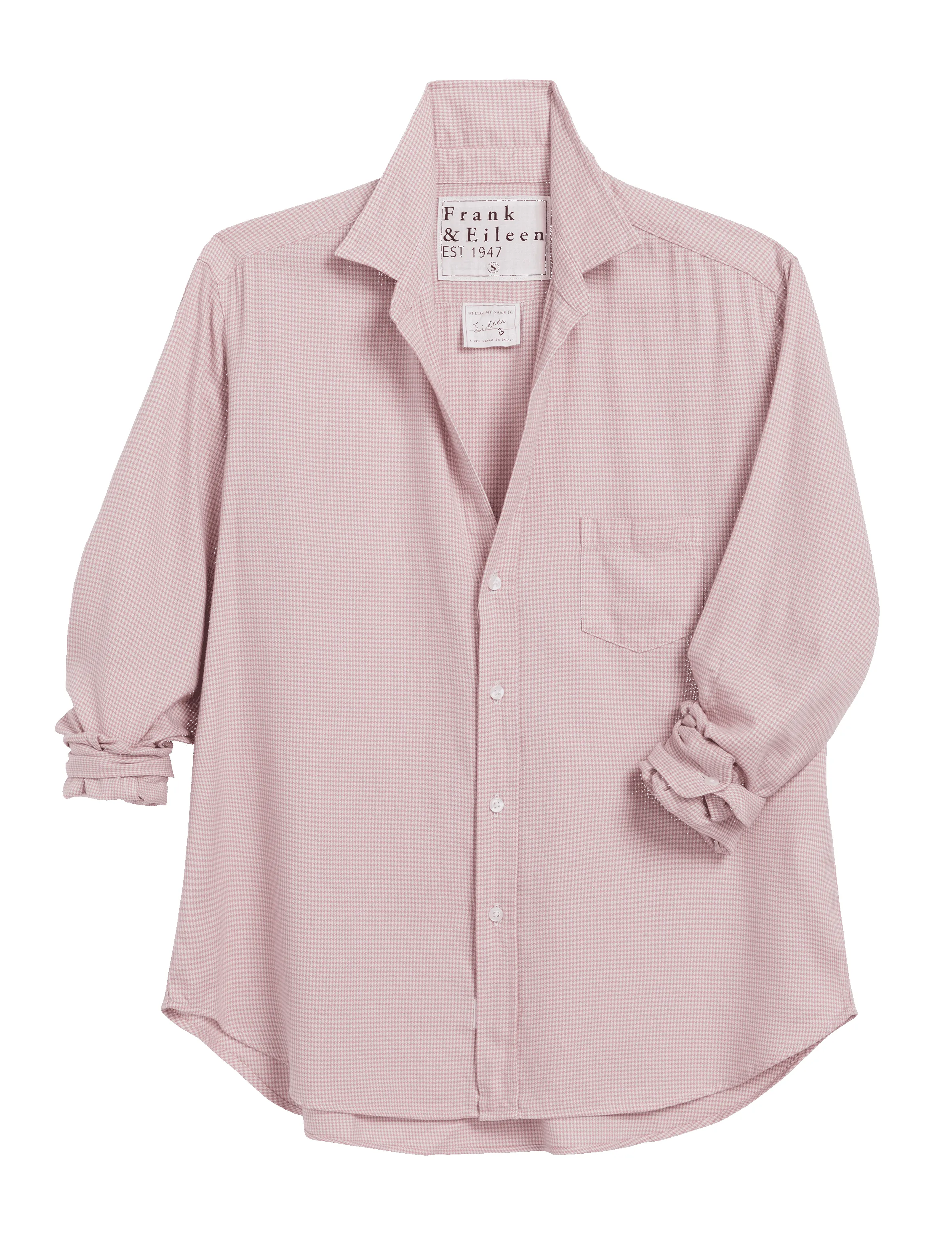 EILEEN Pink Houndstooth, Italian Cashmere Touch sold by Frank & Eileen product image thumbnail 4