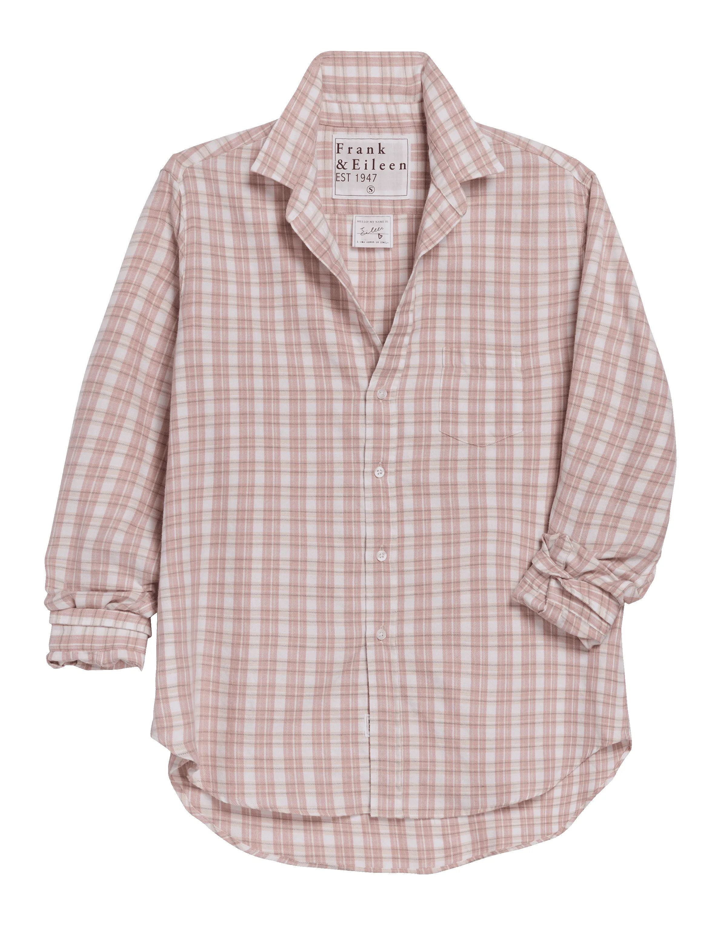 EILEEN Pink and White with Gray Plaid, Italian Flannel sold by Frank & Eileen product image thumbnail 5