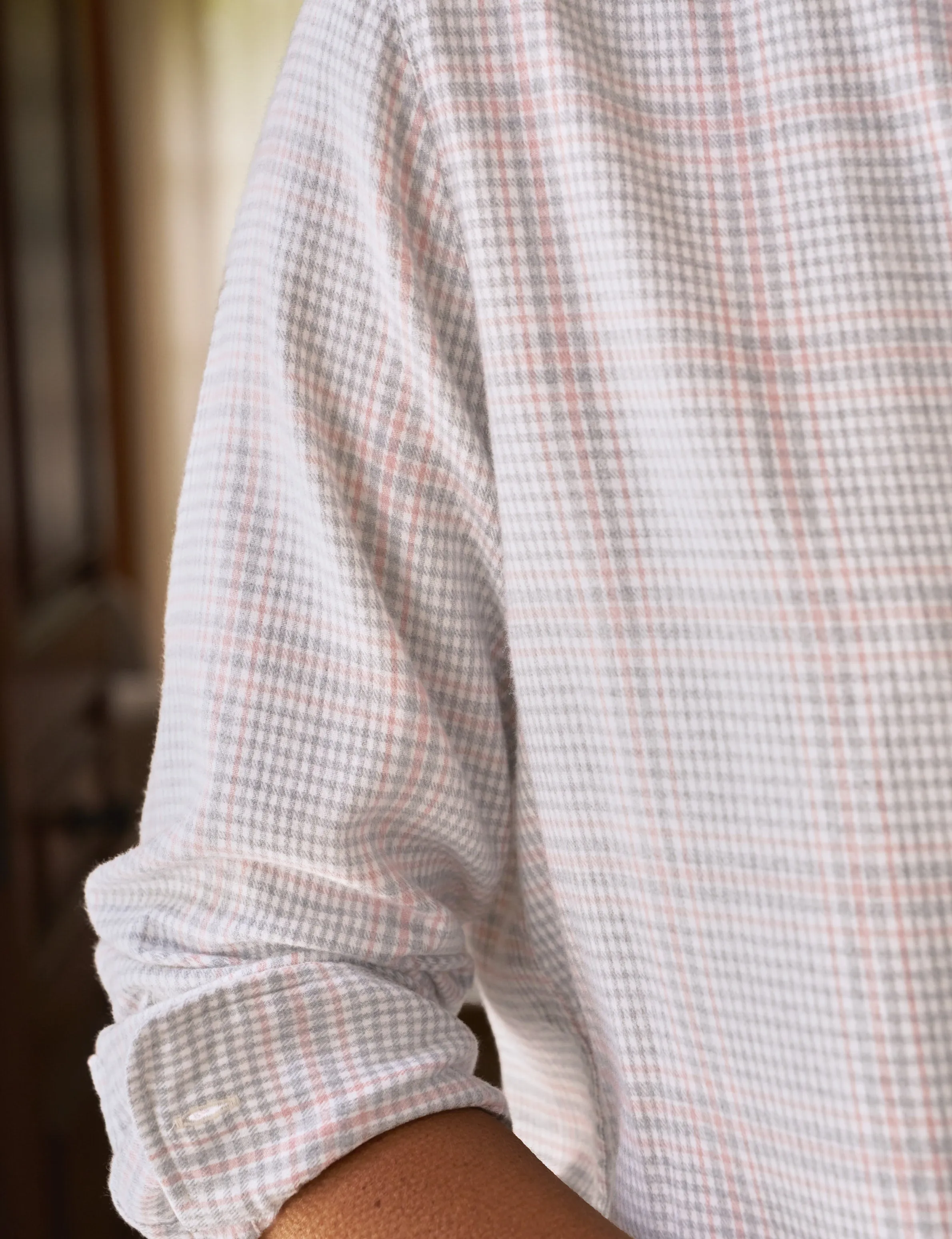 EILEEN Gray and Pink with Cream Plaid, Italian Cashmere Touch sold by Frank & Eileen product image thumbnail 3